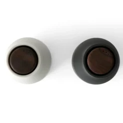 Bottle Grinder spice mill 2-pack, ash-carbon (wallnut lid)