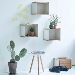 Box Wall Storage, Aqua, teak