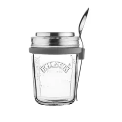 Breakfast set glass bowl + spoon, 0,35 L