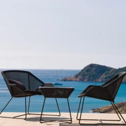 Breeze lounge armchair weave, Light grey