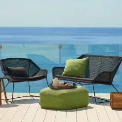 Breeze lounge armchair weave, Light grey