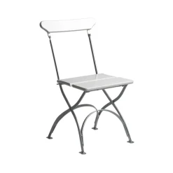 Bryggeri chair, White lacquer oak-hot-dip galvanized