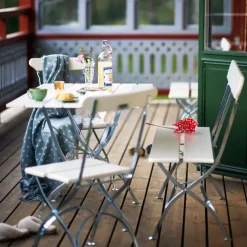 Bryggeri chair, White lacquer oak-hot-dip galvanized