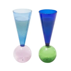 Bubbles celebration Le Duo champagne glasses, 3 pieces