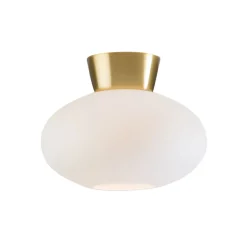 Bullo ceiling lamp opal glass Ø27 cm, brass