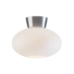 Bullo ceiling lamp opal glass Ø27 cm, Aluminium
