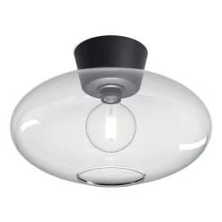 Bullo ceiling lamp XL clear glass Ø38 cm, Matte black