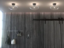 Bullo ceiling lamp XL clear glass Ø38 cm, Matte black
