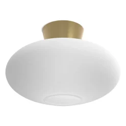 Bullo ceiling lamp XL opal glass Ø38 cm, brass