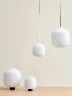 Buoy pendant lamp Ø20 cm, Opal glass-beton grey