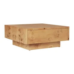 Burl storage coffee table 70x70 cm, Natural