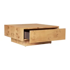 Burl storage coffee table 70x70 cm, Natural