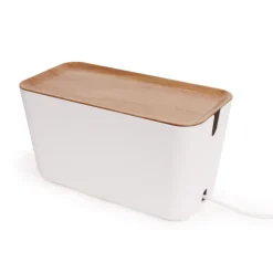 Cable Organiser XXL cabel tidy, Wood-white