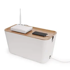 Cable Organiser XXL cabel tidy, Wood-white