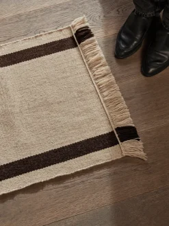 Calm kelim door mat, Off-white, Coffee, 50x70 cm