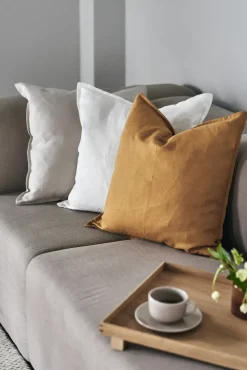 Calm pillow case linen 50x50 cm, Mustard