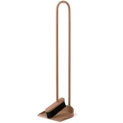 Cane broom and dustpan, Beige