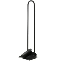 Cane broom and dustpan, black