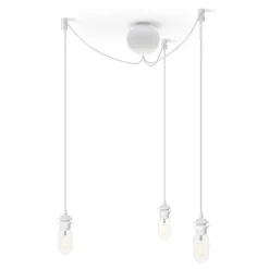 Cannonball ceiling cup with 3 cords, white