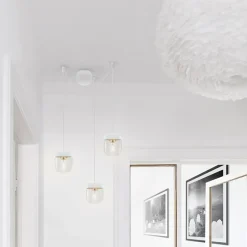 Cannonball ceiling cup with 3 cords, white