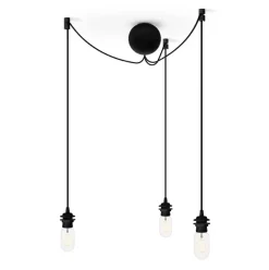 Cannonball ceiling cup with 3 cords, black