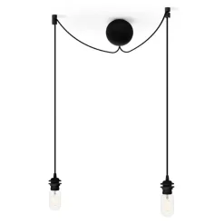 Cannonball ceiling cup with 2 cords, black