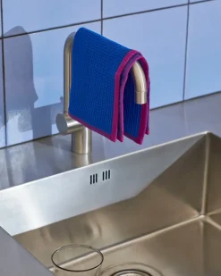 Canteen dishcloth 31x31 cm 2-pack, Blue/fuchsia-Beige/yellow