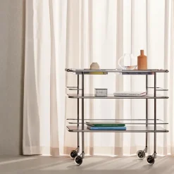 Cargo Support serving trolley, White laminate-chrome