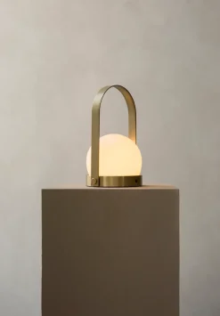 Carrie portable table lamp, brushed brass