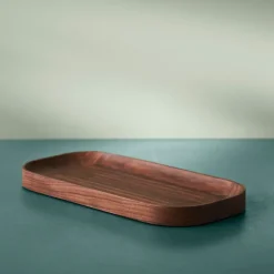Carved Wood tray oval, Walnut