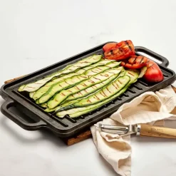 Cast iron reversible griddle 21x33 cm, Black