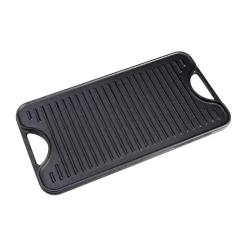 Cast iron reversible griddle 25x47 cm, Black