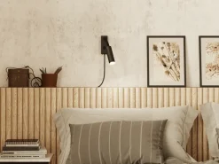 Cato Slim wall lamp flexarm, Matt black
