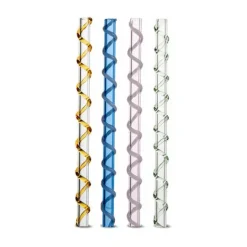 Celebrate straws 4-pack, Blue-Amber-Pink-Green