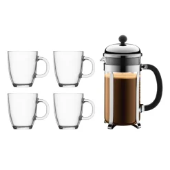 Chamtable coffee press 1 l with cups, 5 pieces