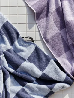 Check bath towel 70x136 cm, Lavender