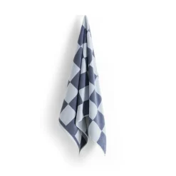 Check bath towel 70x136 cm, Steel blue
