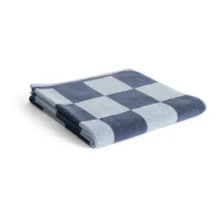 Check bath towel 70x136 cm, Steel blue