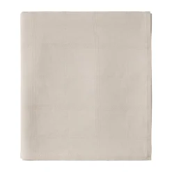 Checked Jacquard bedspread 260x240 cm, Light beige