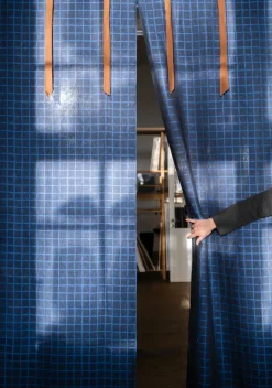 Checkered fabric, Blue-black