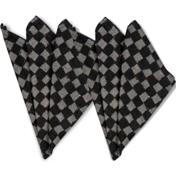 Checki fabric napkin 2-pack, Black