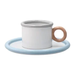 Chunky cup with saucer, Blue-grey