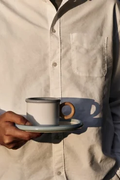 Chunky cup with saucer, Blue-grey