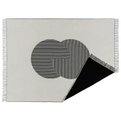 Circles cotton throw 130x185 cm, black