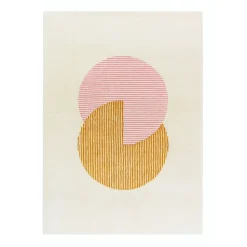 Circles wool rug pink, 170x240 cm