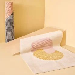 Circles wool rug pink, 170x240 cm