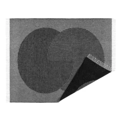 Circles wool throw 130x185 cm, Black