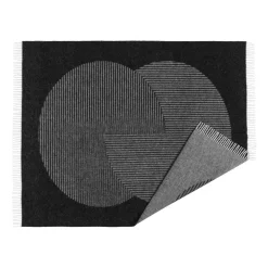 Circles wool throw 130x185 cm, Black