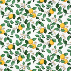 Citronlycka fabric, white