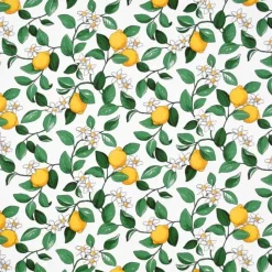 Citronlycka oilcloth, white
